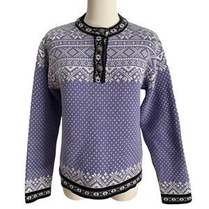 Vintage LL Bean Nordic Sweater Womens Size Small Fair Isle Alpine Apres Ski 90s